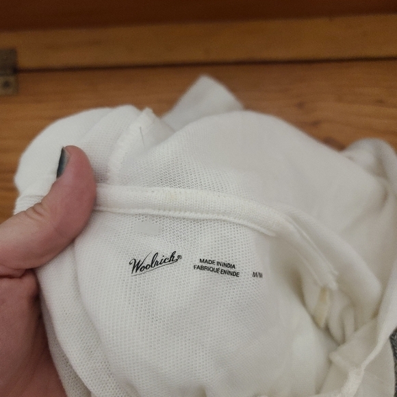 Woolrich lightweight hoodie white sz m - Picture 2 of 6